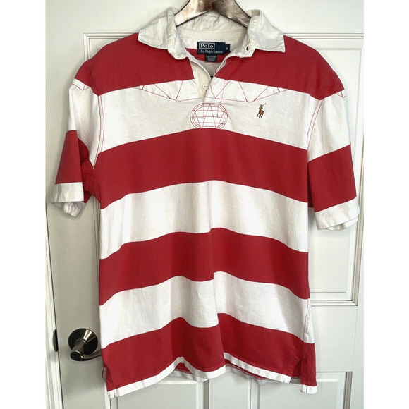 Polo Ralph Lauren Other - Vintage Polo by Ralph Lauren Rugby Shirt Bold Stripe Polo Size M Cotton 90s